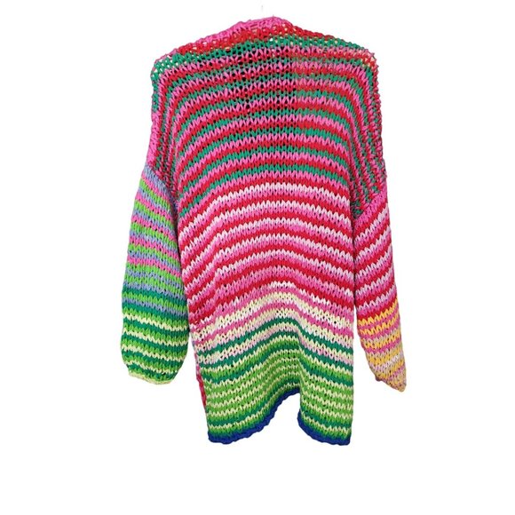 Free People Multicolor Rainbow Knit Cardigan Size Medium - Picture 5 of 5